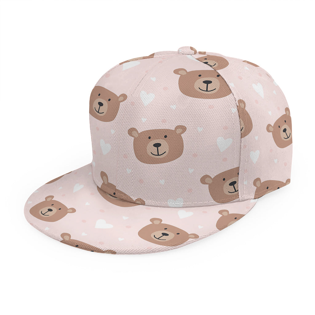 Cute Brown Bear Pattern Print Snapback Cap
