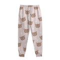 Cute Brown Bear Pattern Print Sweatpants