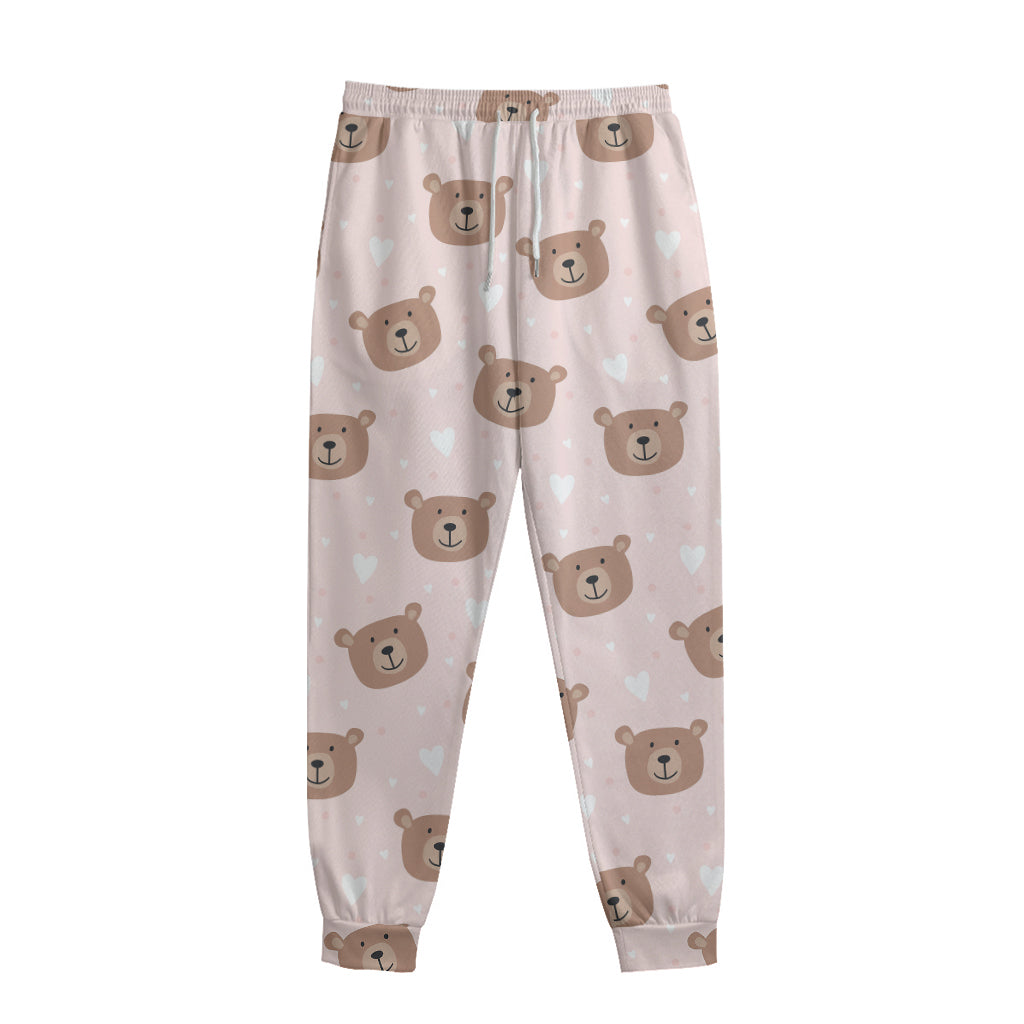 Cute Brown Bear Pattern Print Sweatpants
