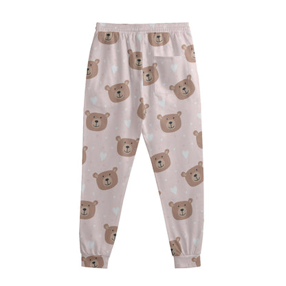Cute Brown Bear Pattern Print Sweatpants
