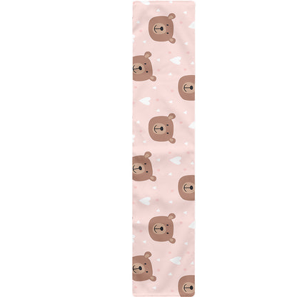 Cute Brown Bear Pattern Print Table Runner