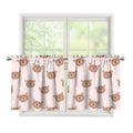 Cute Brown Bear Pattern Print Tier Curtains