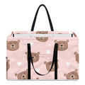 Cute Brown Bear Pattern Print Utility Tote Bag