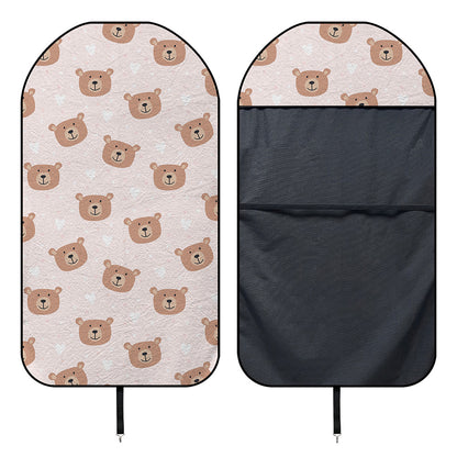 Cute Brown Bear Pattern Print Waterproof Car Seat Cover