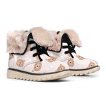 Cute Brown Bear Pattern Print Winter Boots