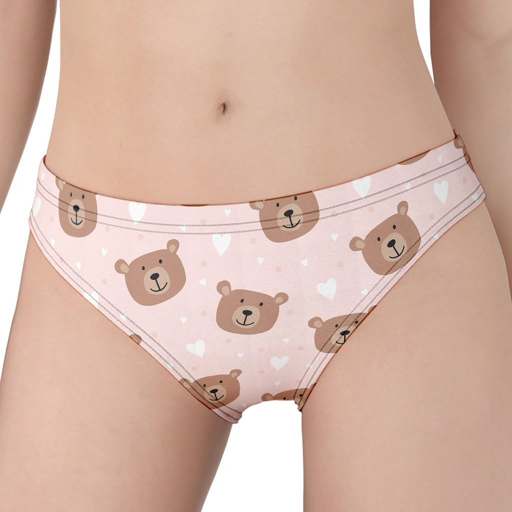 Cute Brown Bear Pattern Print Women's Panties