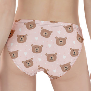 Cute Brown Bear Pattern Print Women's Panties