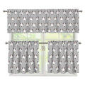 Cute Bull Terrier Faces Pattern Print 3 Piece Kitchen Curtains