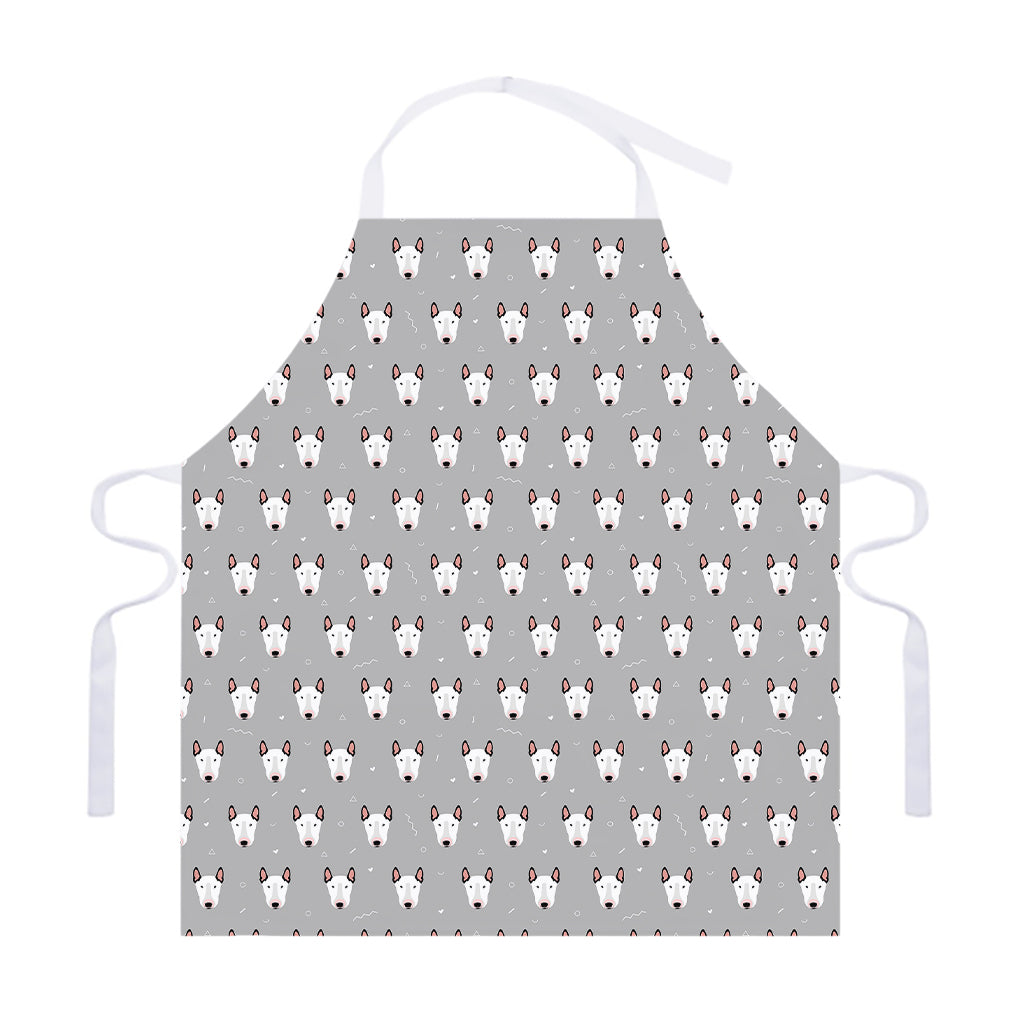 Cute Bull Terrier Faces Pattern Print Adjustable Apron