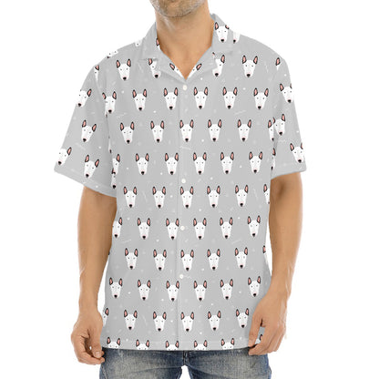 Cute Bull Terrier Faces Pattern Print Aloha Shirt