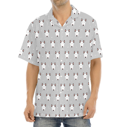 Cute Bull Terrier Faces Pattern Print Aloha Shirt