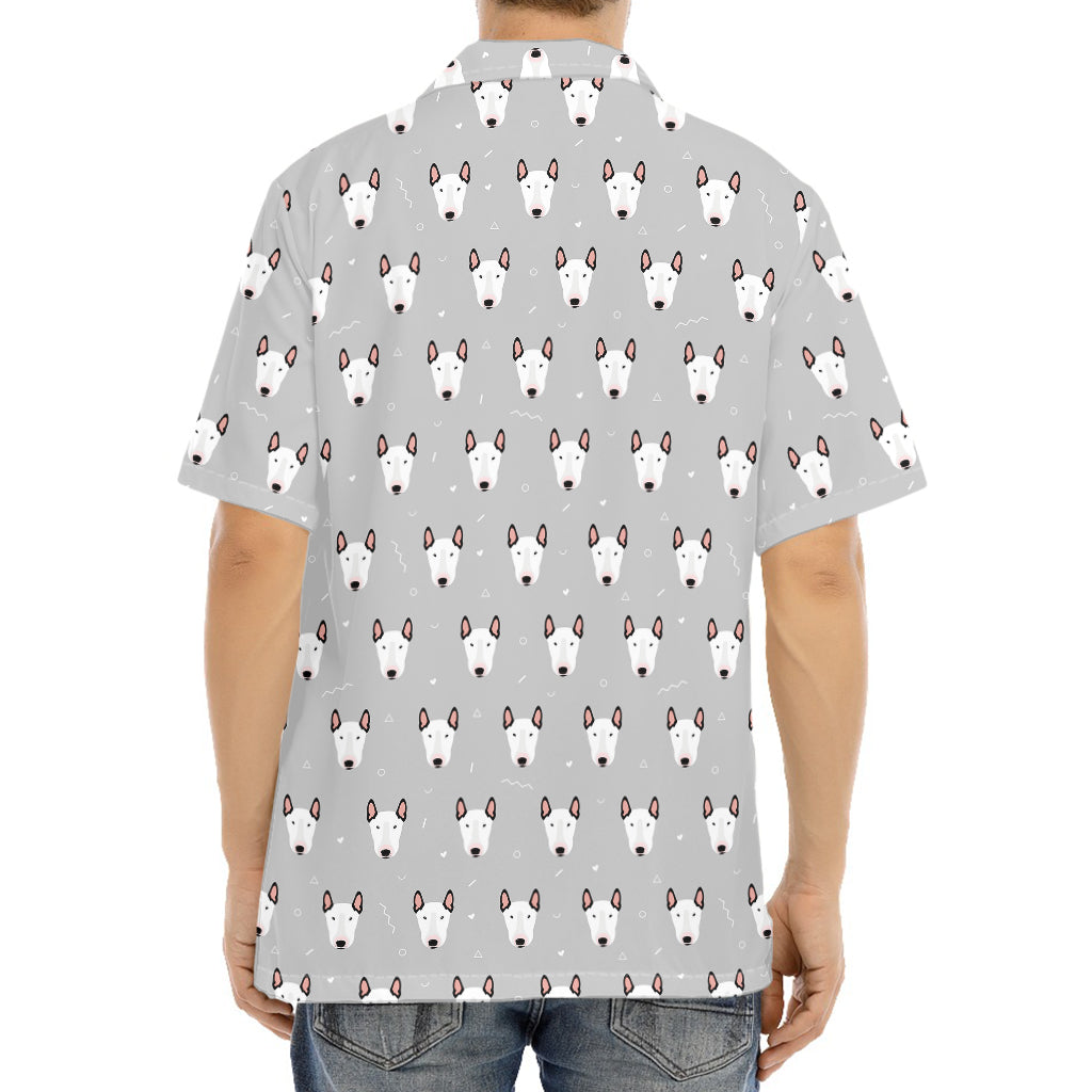 Cute Bull Terrier Faces Pattern Print Aloha Shirt