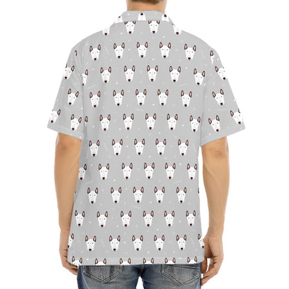 Cute Bull Terrier Faces Pattern Print Aloha Shirt