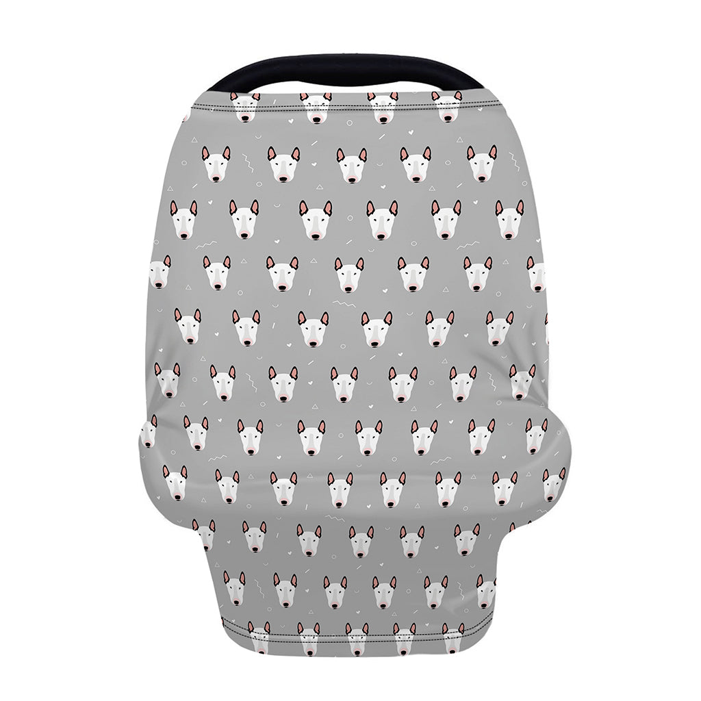 Cute Bull Terrier Faces Pattern Print Baby Seat Cover