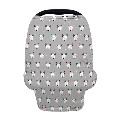 Cute Bull Terrier Faces Pattern Print Baby Seat Cover