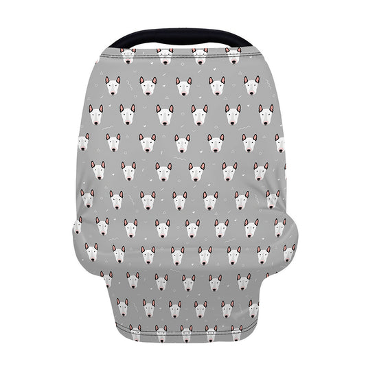 Cute Bull Terrier Faces Pattern Print Baby Seat Cover