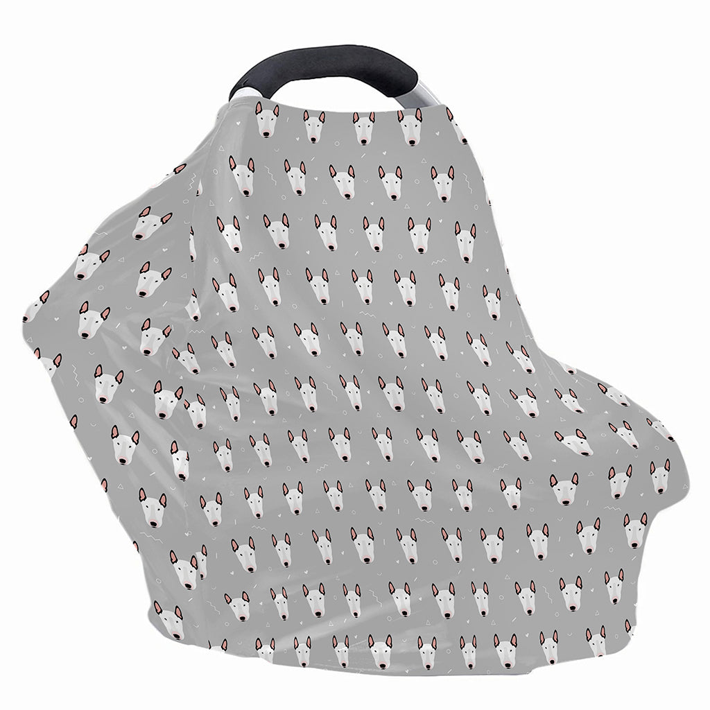 Cute Bull Terrier Faces Pattern Print Baby Seat Cover