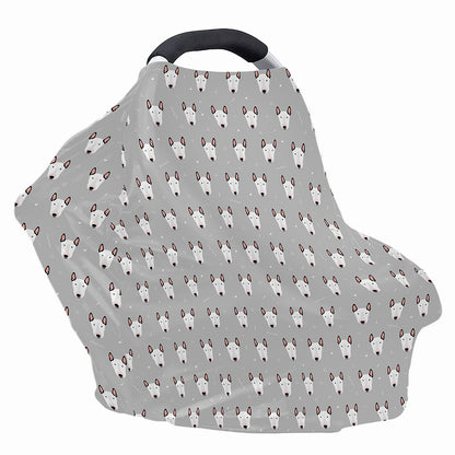 Cute Bull Terrier Faces Pattern Print Baby Seat Cover