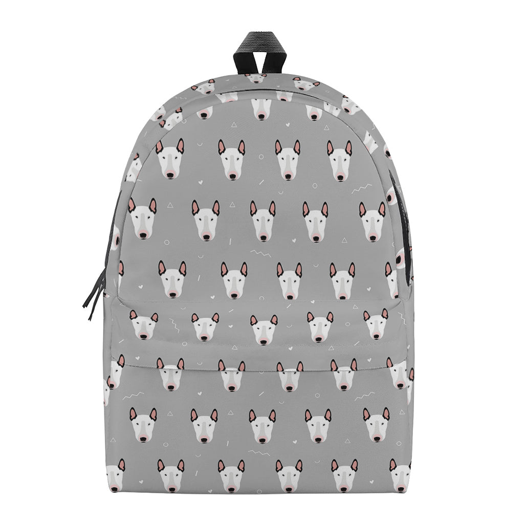 Cute Bull Terrier Faces Pattern Print Backpack
