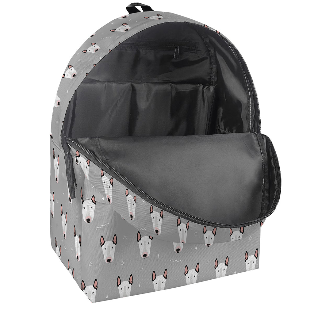 Cute Bull Terrier Faces Pattern Print Backpack