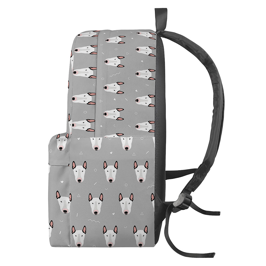 Cute Bull Terrier Faces Pattern Print Backpack