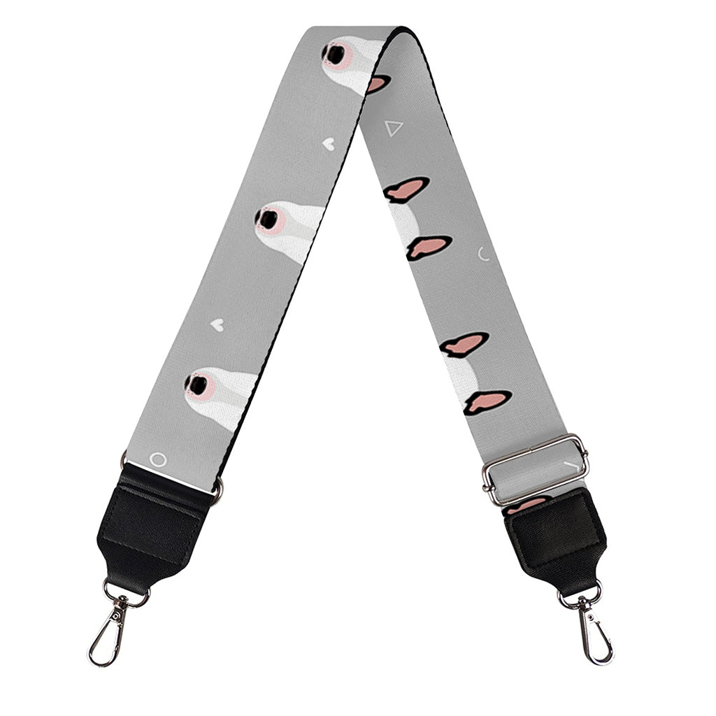 Cute Bull Terrier Faces Pattern Print Bag Strap