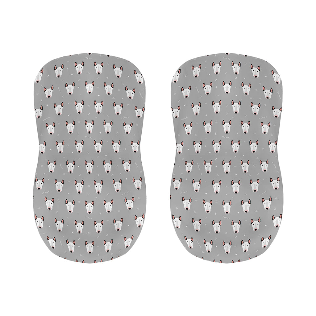 Cute Bull Terrier Faces Pattern Print Bar Stool Covers