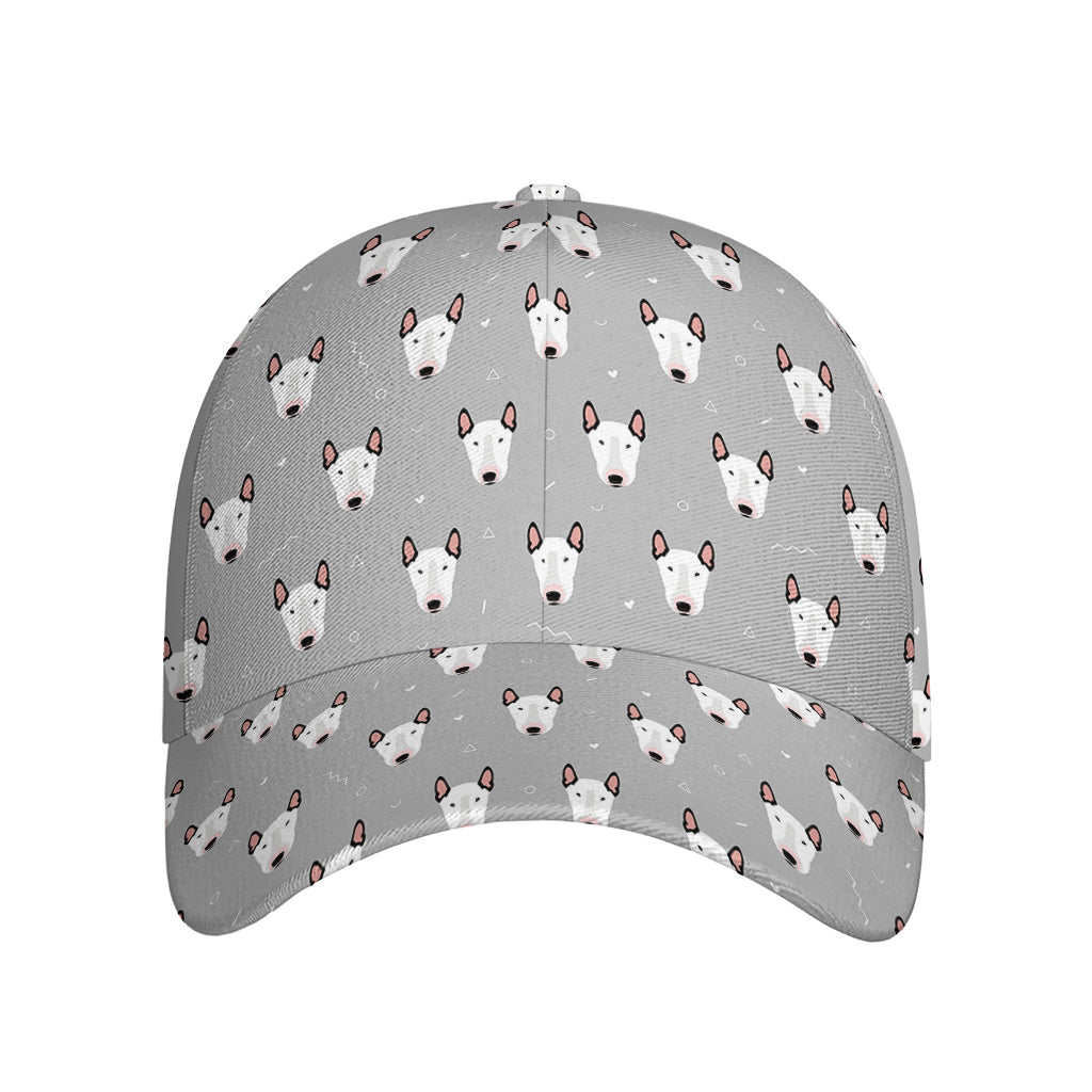 Cute Bull Terrier Faces Pattern Print Baseball Cap