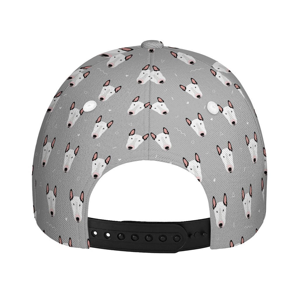 Cute Bull Terrier Faces Pattern Print Baseball Cap