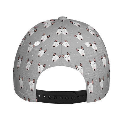 Cute Bull Terrier Faces Pattern Print Baseball Cap