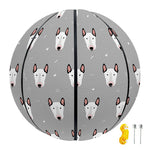 Cute Bull Terrier Faces Pattern Print Basketball