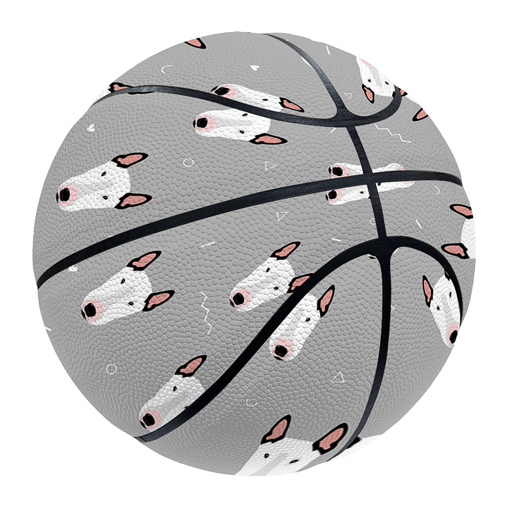 Cute Bull Terrier Faces Pattern Print Basketball