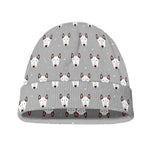 Cute Bull Terrier Faces Pattern Print Beanie