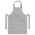 Cute Bull Terrier Faces Pattern Print Bib Apron With Pocket