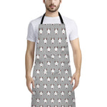 Cute Bull Terrier Faces Pattern Print Bib Apron With Pocket