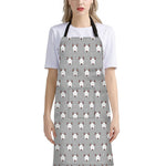 Cute Bull Terrier Faces Pattern Print Bib Apron With Pocket