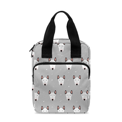 Cute Bull Terrier Faces Pattern Print Bible Tote Bag
