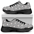 Cute Bull Terrier Faces Pattern Print Black Chunky Shoes