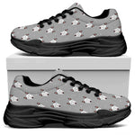 Cute Bull Terrier Faces Pattern Print Black Chunky Shoes