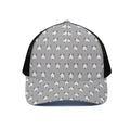 Cute Bull Terrier Faces Pattern Print Black Mesh Trucker Hat