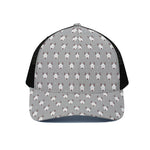 Cute Bull Terrier Faces Pattern Print Black Mesh Trucker Cap