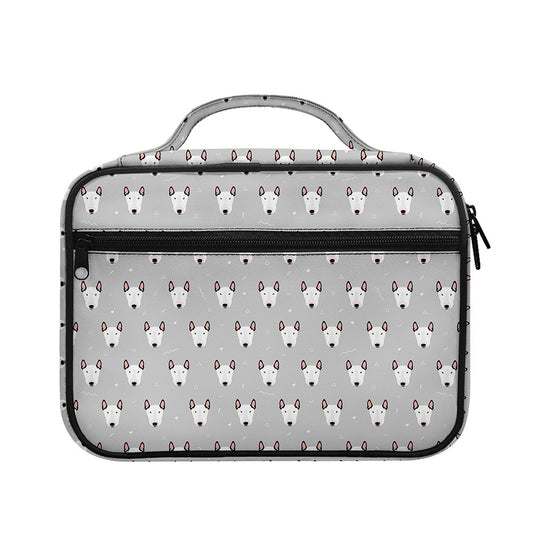 Cute Bull Terrier Faces Pattern Print Briefcase Bible Bag