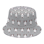 Cute Bull Terrier Faces Pattern Print Bucket Hat