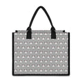 Cute Bull Terrier Faces Pattern Print Canvas Tote Bag