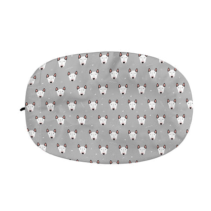 Cute Bull Terrier Faces Pattern Print Car Side Mirror Covers