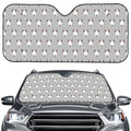 Cute Bull Terrier Faces Pattern Print Car Windshield Sun Shade