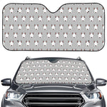 Cute Bull Terrier Faces Pattern Print Car Windshield Sun Shade