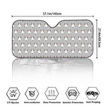 Cute Bull Terrier Faces Pattern Print Car Windshield Sun Shade