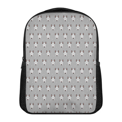 Cute Bull Terrier Faces Pattern Print Casual Backpack