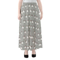 Cute Bull Terrier Faces Pattern Print Chiffon Maxi Skirt